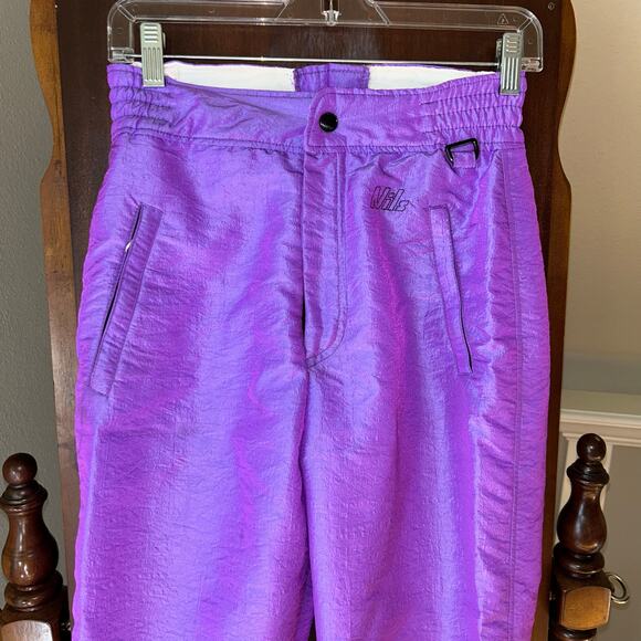 Vintage Nils Women’s high waisted Ski snow pants size 10 small iridescent purple - Picture 2 of 12